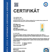 Certifikát IFS